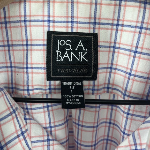 joseph a banks mens shirts travellers Large 100% cotton pink and blue check - Picture 4 of 5